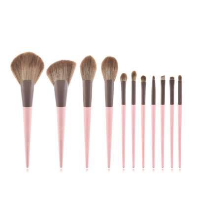 11 Pieces Travel Makeup Brushes Set with Professional Foundation Cosmetic Brushes Eyeshadow Brush Lip Brush